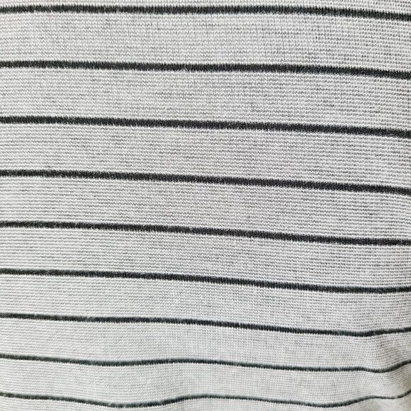 Zara Trafaluc Knit Skater Dress Small Gray Striped Short Sleeve Crew Neck - Picture 7 of 13
